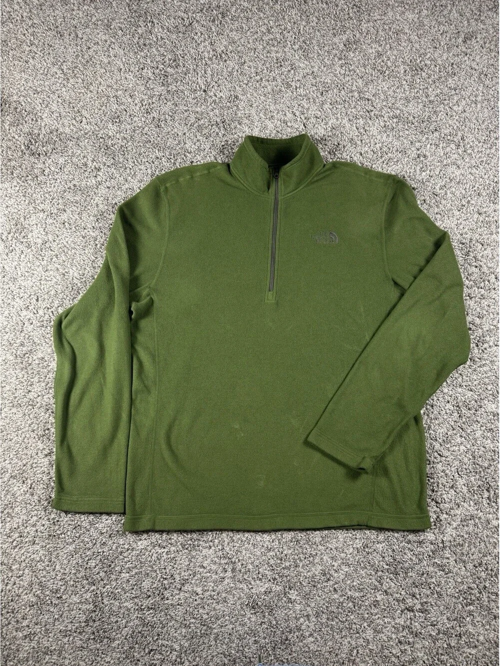 The North Face Men’s M Quarter Zip Fleece Pullover Green Outdoor Hiking Jacket